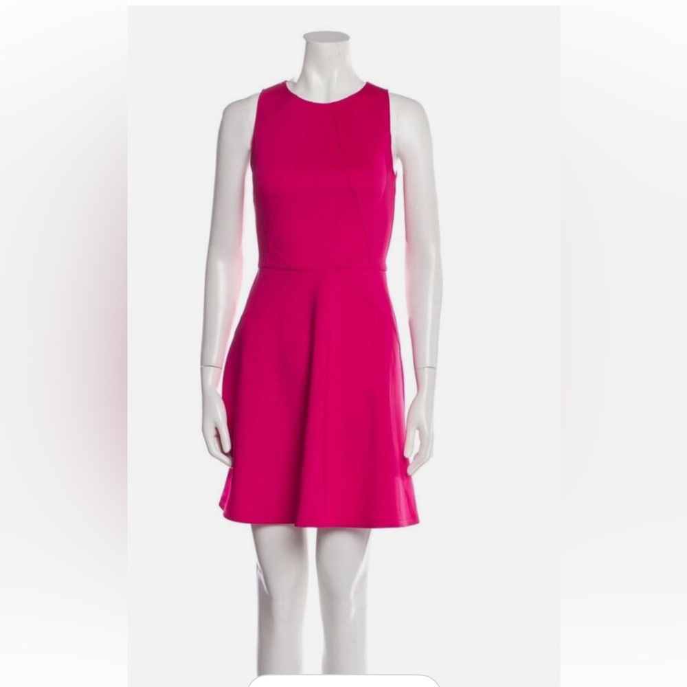 Ted Baker Bright Pink Sleeveless Fit-and-Flare Dress